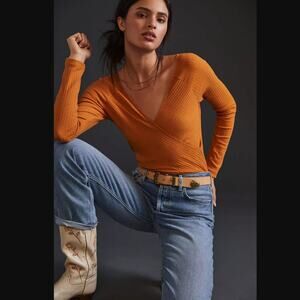 NWT Maeve Ribbed V-Neck Top - Medium